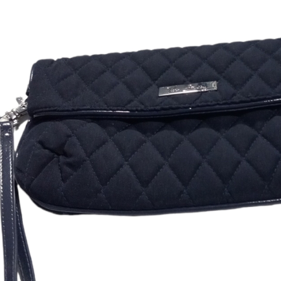 VERA BRADLEY Navy Blue Magnetic Folding Quilted Clutch - Picture 2 of 7